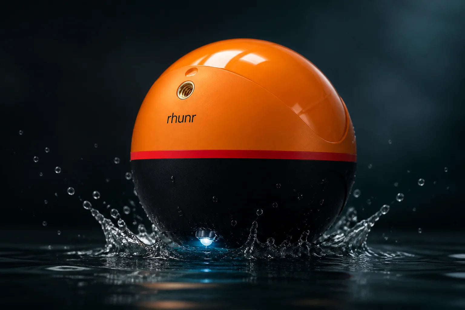RHUNR Sonar berührt die Wasseroberfläche und aktiviert seinen Sensor